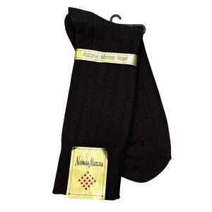 Deadstock 1980s Vintage Merino Wool Ribbed Socks Brown Neiman Marcus One Size